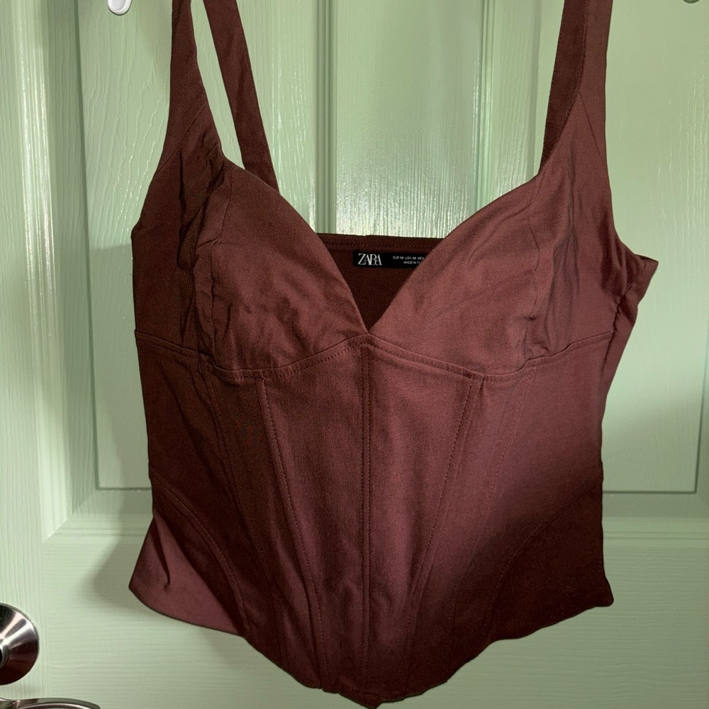 Zara Chocolate Brown Top